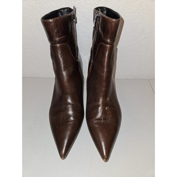 Dolce Vita Leather Heel Zip Booties - Women's Size 7 (Brown) - Picture 3 of 9